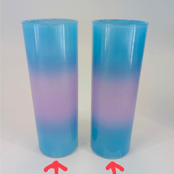 Blendo Bermuda Twist Pitcher Set Blue Purple Glass VTG 1950 Blenko West Virginia - Picture 6 of 10